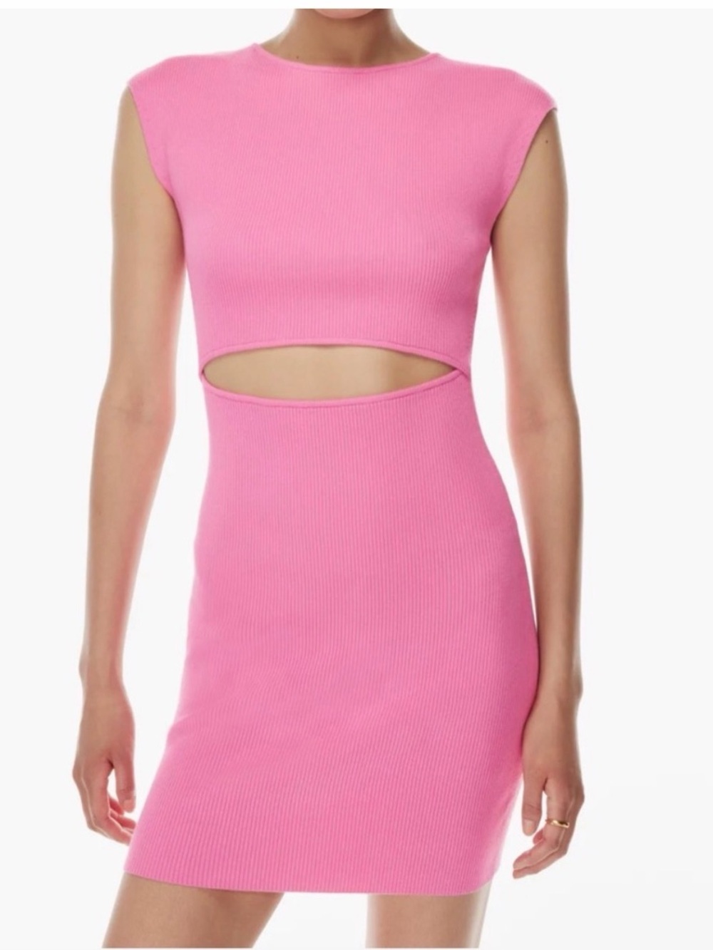 Wilfred Pink Ribbed Cut Out Dress